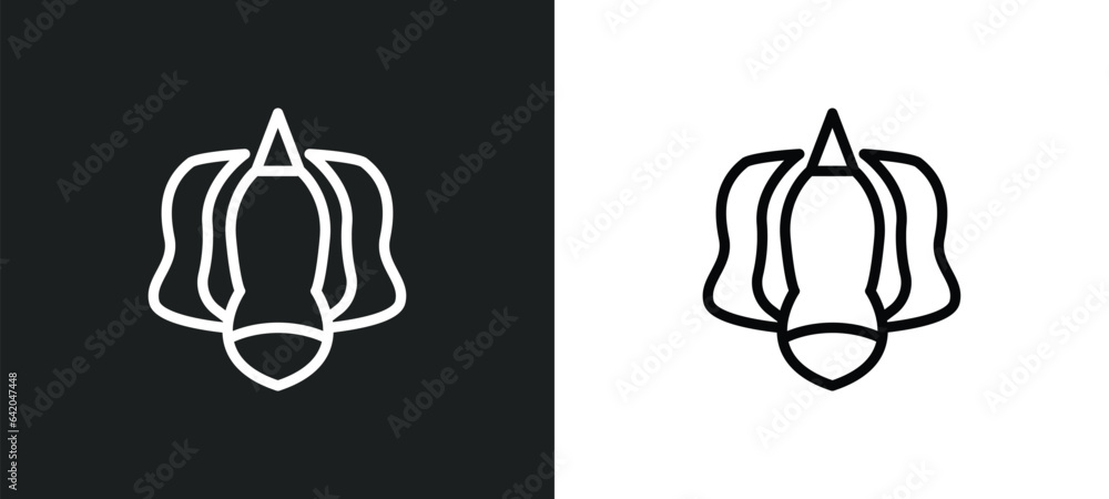 Poster ylang-ylang icon isolated in white and black colors. ylang-ylang outline vector icon from nature col