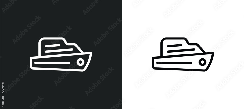 Poster yatch icon isolated in white and black colors. yatch outline vector icon from nautical collection fo