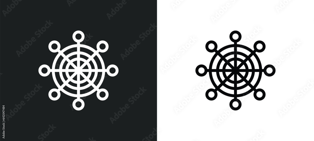 Poster helm icon isolated in white and black colors. helm outline vector icon from nautical collection for 