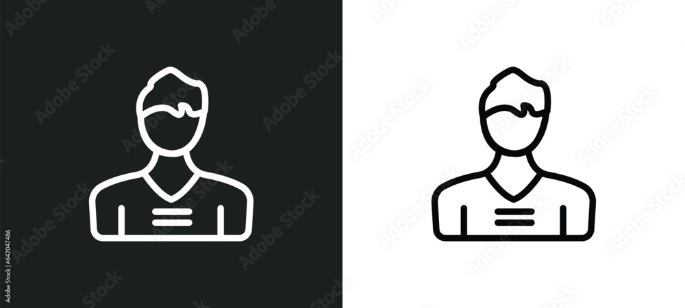 Poster sailor icon isolated in white and black colors. sailor outline vector icon from nautical collection 