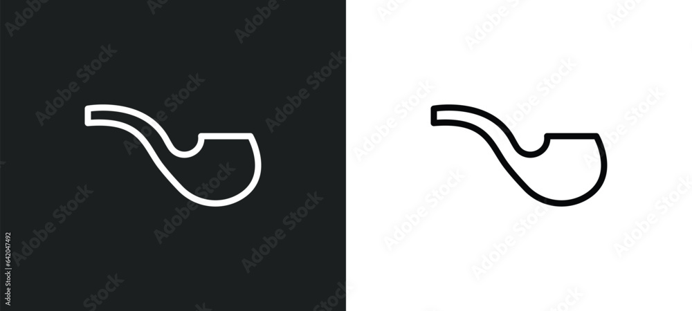 Poster pipe icon isolated in white and black colors. pipe outline vector icon from nautical collection for 