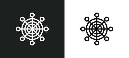 helm icon isolated in white and black colors. helm outline vector icon from nautical collection for web, mobile apps and ui.