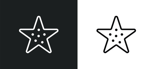 starfish icon isolated in white and black colors. starfish outline vector icon from nautical collection for web, mobile apps and ui.