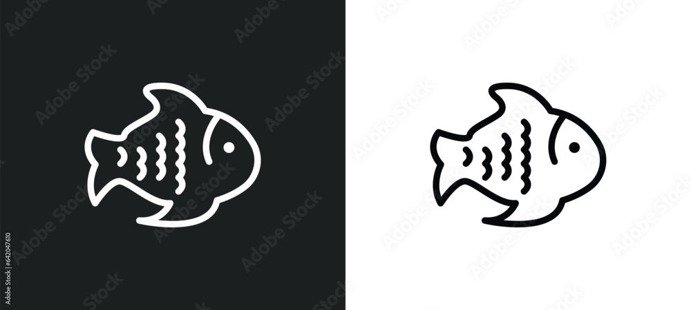 Aufkleber fish facing right icon isolated in white and black colors. fish facing right outline vector icon fro