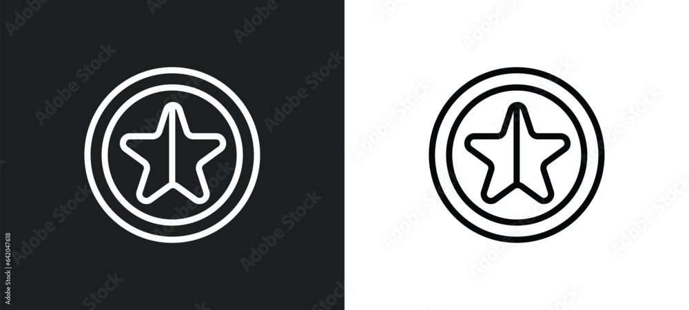 Aufkleber star inside circle icon isolated in white and black colors. star inside circle outline vector icon f