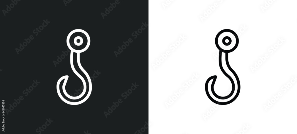Poster bait icon isolated in white and black colors. bait outline vector icon from nautical collection for 