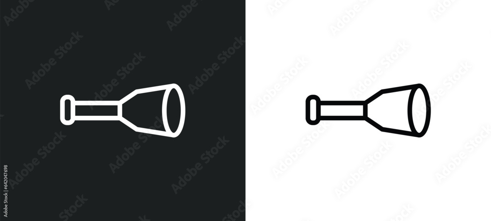 Poster nautical monocular icon isolated in white and black colors. nautical monocular outline vector icon f