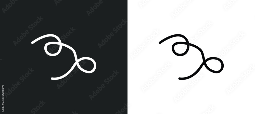 Poster knot icon isolated in white and black colors. knot outline vector icon from nautical collection for 