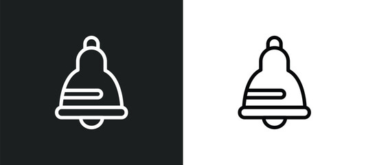 big bell icon isolated in white and black colors. big bell outline vector icon from nautical collection for web, mobile apps and ui.