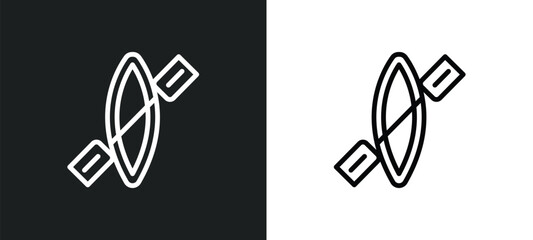 one kayak icon isolated in white and black colors. one kayak outline vector icon from nautical collection for web, mobile apps and ui.