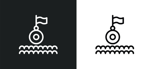 buoys icon isolated in white and black colors. buoys outline vector icon from nautical collection for web, mobile apps and ui.