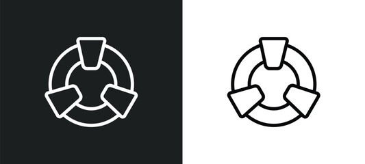 Obraz premium life preserver icon isolated in white and black colors. life preserver outline vector icon from nautical collection for web, mobile apps and ui.