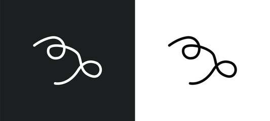knot icon isolated in white and black colors. knot outline vector icon from nautical collection for web, mobile apps and ui.