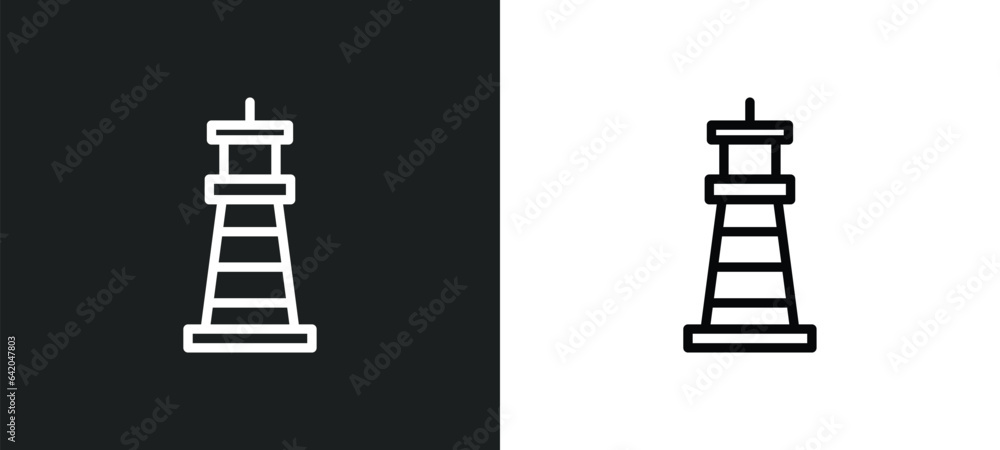 Poster smeaton's tower icon isolated in white and black colors. smeaton's tower outline vector icon from ot
