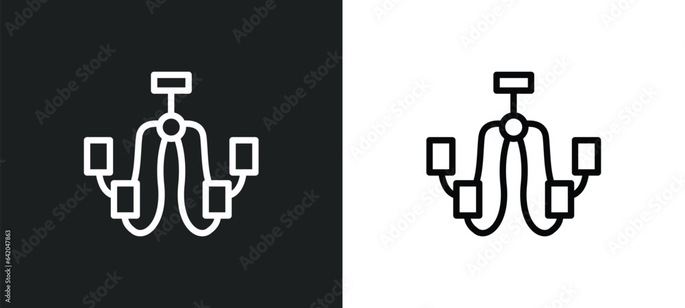Poster chandeliers icon isolated in white and black colors. chandeliers outline vector icon from other coll