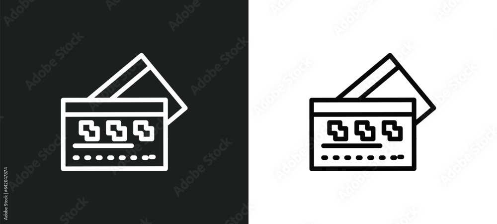 Aufkleber abstract business card icon isolated in white and black colors. abstract business card outline vecto