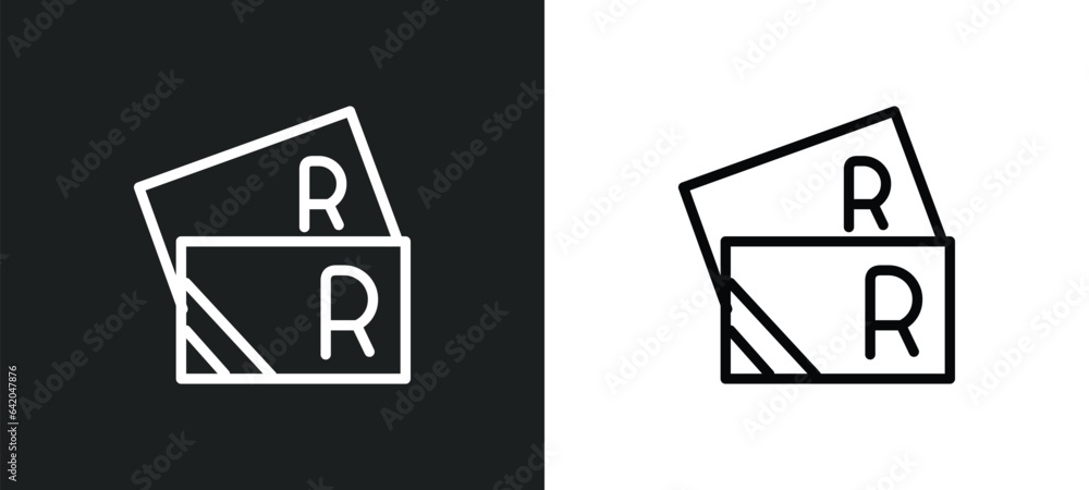 Aufkleber red abstract business card icon isolated in white and black colors. red abstract business card outli
