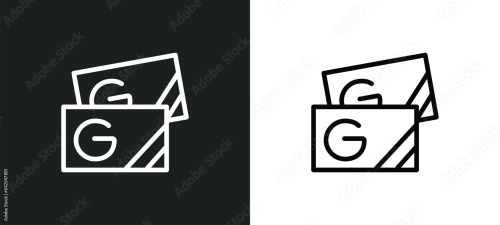 Poster green abstract business card icon isolated in white and black colors. green abstract business card o