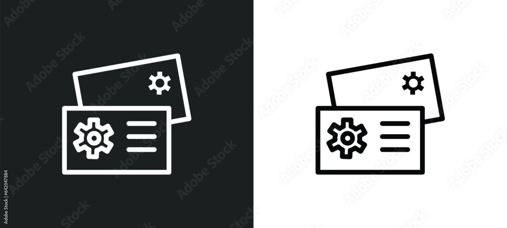 Aufkleber tings abstract business card icon isolated in white and black colors. tings abstract business card o