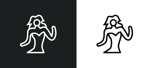 belly dance icon isolated in white and black colors. belly dance outline vector icon from other collection for web, mobile apps and ui.