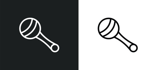 baby's rattle icon isolated in white and black colors. baby's rattle outline vector icon from other collection for web, mobile apps and ui.