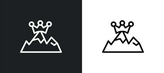 king of the hill icon isolated in white and black colors. king of the hill outline vector icon from other collection for web, mobile apps and ui.