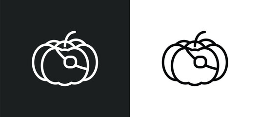 Obraz premium pirate pumpkin icon isolated in white and black colors. pirate pumpkin outline vector icon from other collection for web, mobile apps and ui.