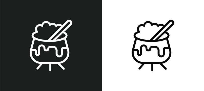 caudron icon isolated in white and black colors. caudron outline vector icon from other collection for web, mobile apps and ui.