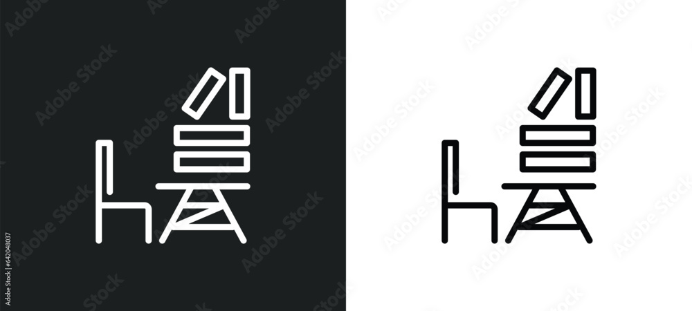 Poster studying zone icon isolated in white and black colors. studying zone outline vector icon from other 