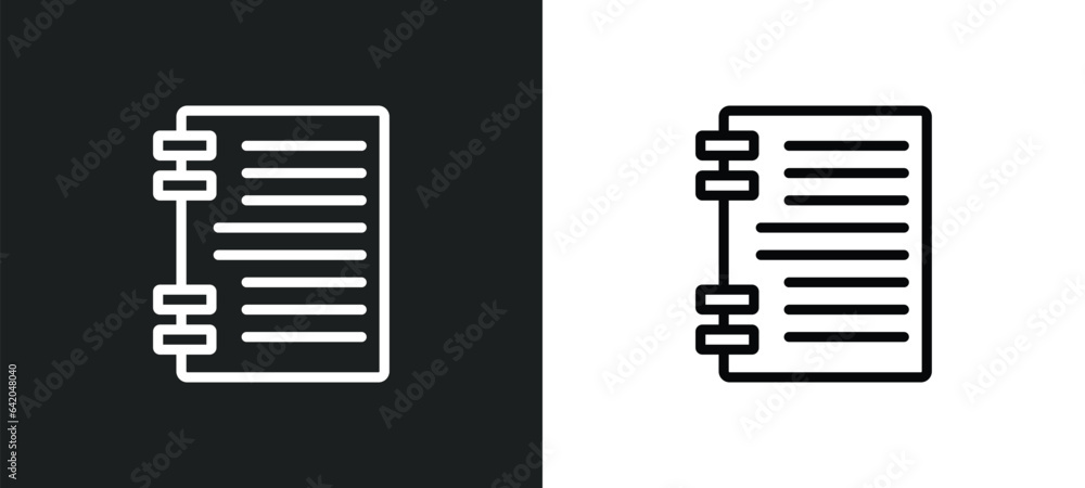 Poster notepad sheet icon isolated in white and black colors. notepad sheet outline vector icon from other 