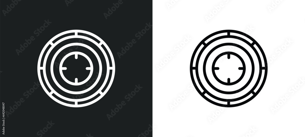 Poster shooting gallery icon isolated in white and black colors. shooting gallery outline vector icon from 