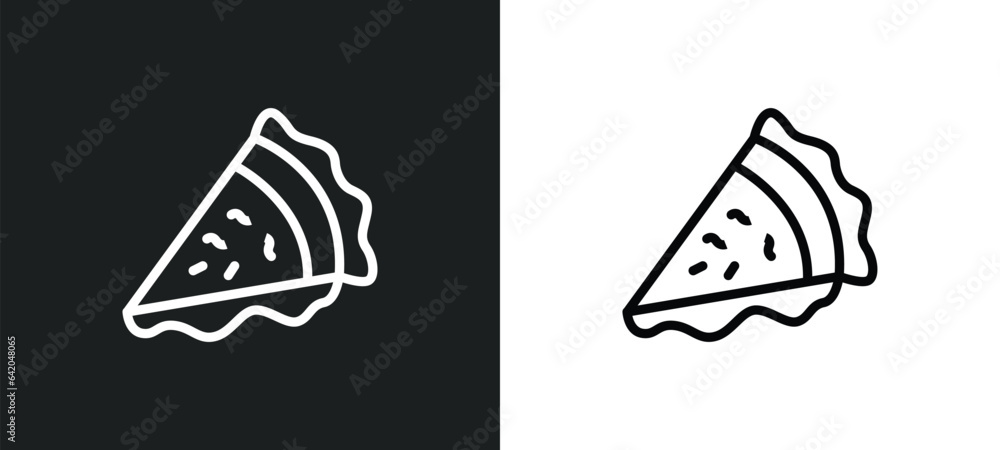 Poster pizza slice icon isolated in white and black colors. pizza slice outline vector icon from party coll