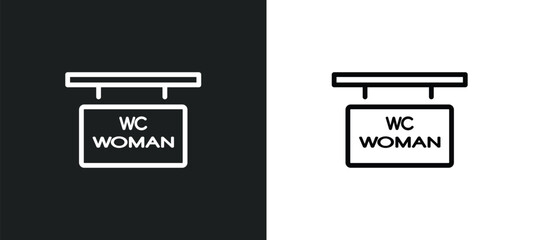 women's bathroom icon isolated in white and black colors. women's bathroom outline vector icon from other collection for web, mobile apps and ui.