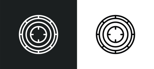 shooting gallery icon isolated in white and black colors. shooting gallery outline vector icon from other collection for web, mobile apps and ui.
