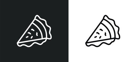 pizza slice icon isolated in white and black colors. pizza slice outline vector icon from party collection for web, mobile apps and ui.