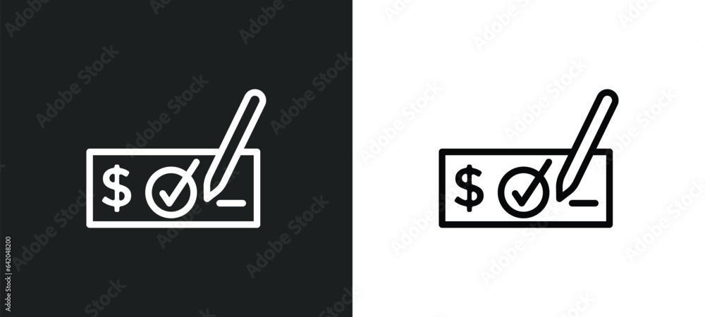 Aufkleber check icon isolated in white and black colors. check outline vector icon from payment collection for