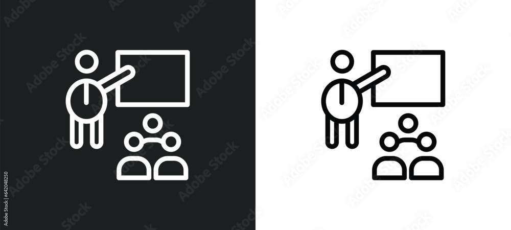 Poster class icon isolated in white and black colors. class outline vector icon from people collection for 
