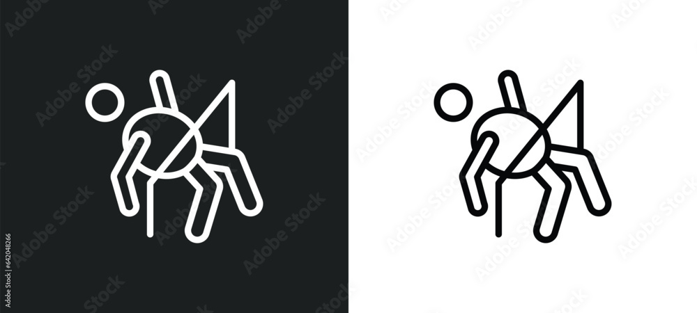 Poster limbo icon isolated in white and black colors. limbo outline vector icon from people collection for 