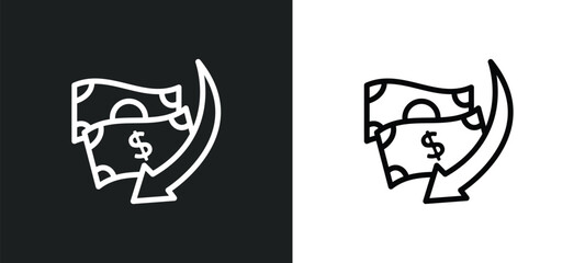 money transfer icon isolated in white and black colors. money transfer outline vector icon from payment collection for web, mobile apps and ui.