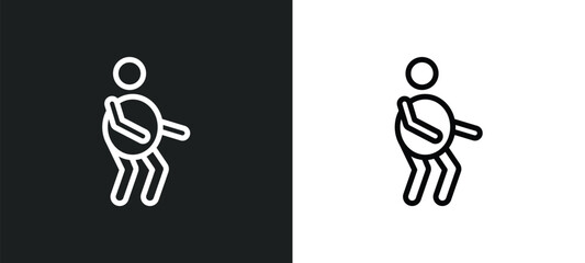 stick man icon isolated in white and black colors. stick man outline vector icon from people collection for web, mobile apps and ui.
