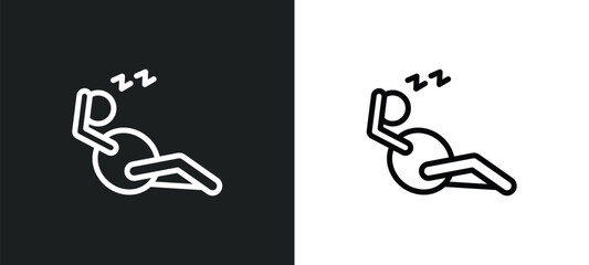 lazy icon isolated in white and black colors. lazy outline vector icon from people collection for web, mobile apps and ui.