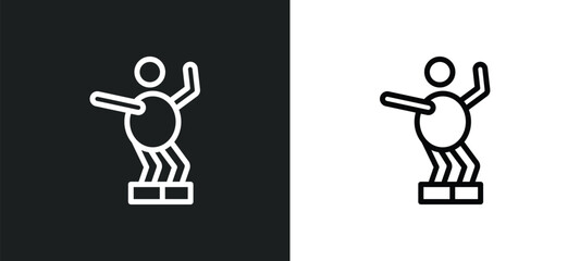 tin man icon isolated in white and black colors. tin man outline vector icon from people collection for web, mobile apps and ui.