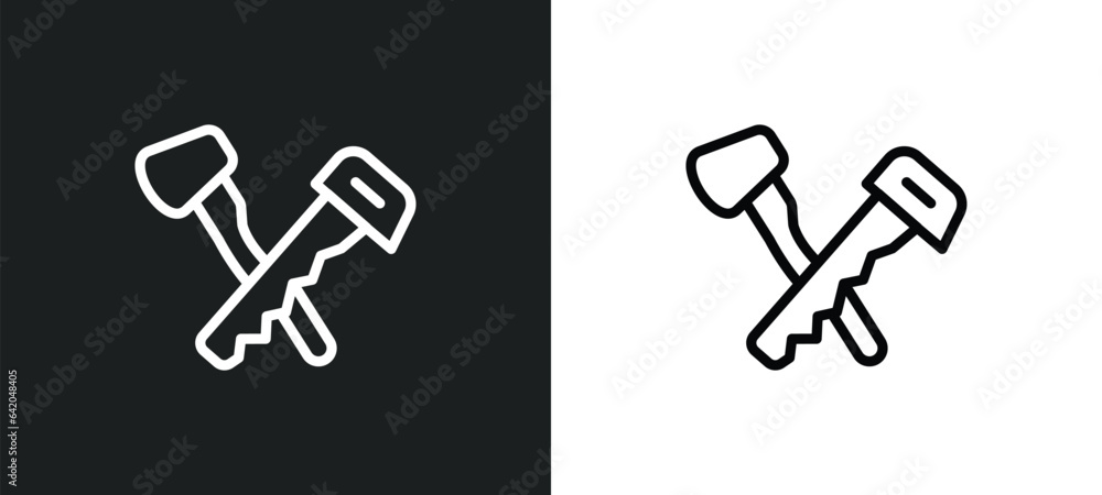 Poster carpenter icon isolated in white and black colors. carpenter outline vector icon from people skills 