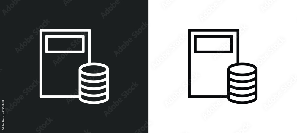 Poster accountant icon isolated in white and black colors. accountant outline vector icon from people skill