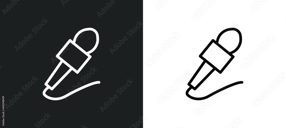 Poster journalist icon isolated in white and black colors. journalist outline vector icon from people skill
