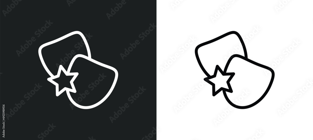 Poster actor icon isolated in white and black colors. actor outline vector icon from people skills collecti