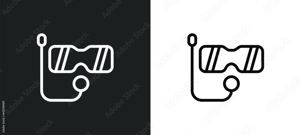 Poster diver icon isolated in white and black colors. diver outline vector icon from people skills collecti