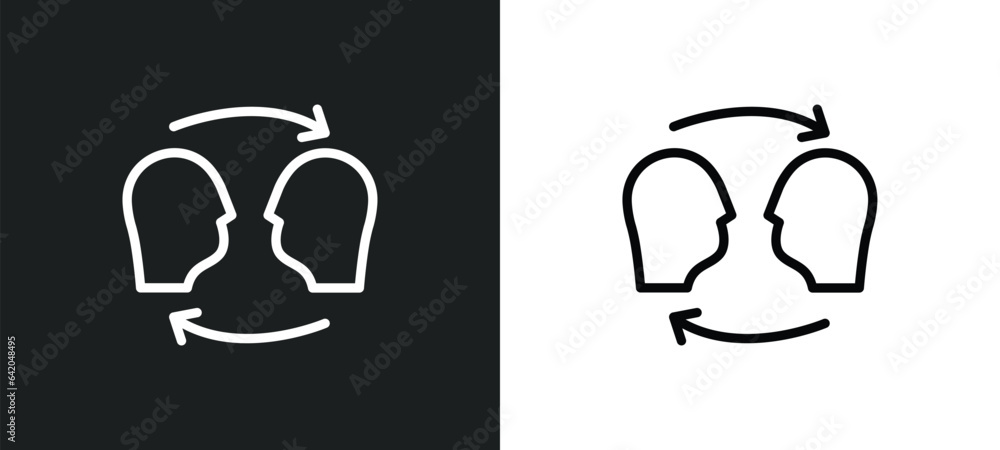 Poster empathy icon isolated in white and black colors. empathy outline vector icon from people skills coll