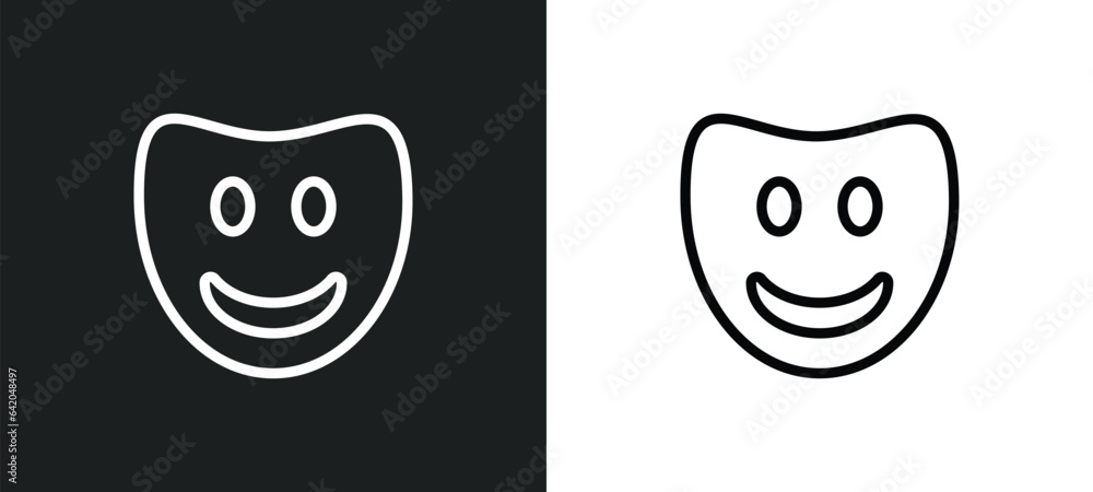Poster emotions icon isolated in white and black colors. emotions outline vector icon from people skills co