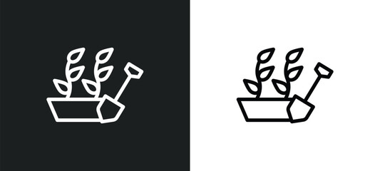 gardener icon isolated in white and black colors. gardener outline vector icon from people skills collection for web, mobile apps and ui.